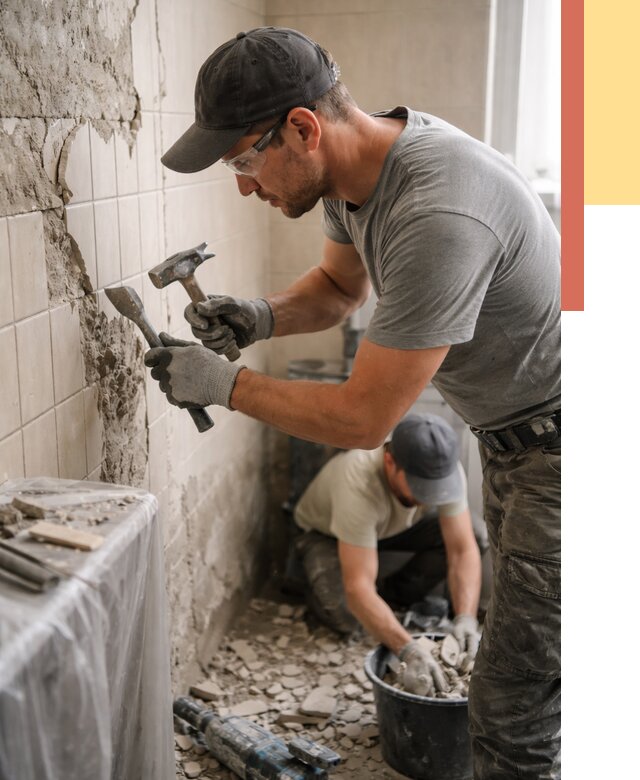 Демонтаж плитки со стен в Новочеркасске от 870 руб. — быстро и недорого | ОТДЕЛОЧНИК-Нвч