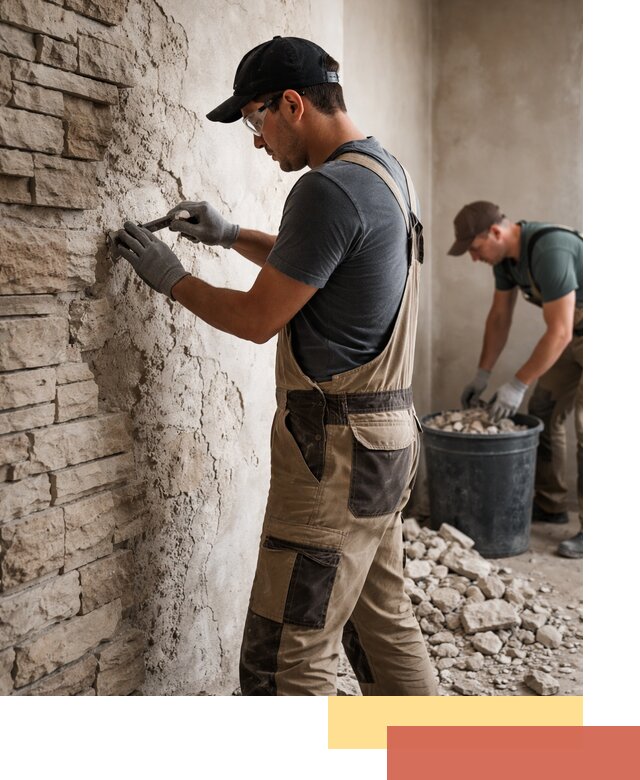 Демонтаж декоративного камня в Новочеркасске профессионально и безопасно