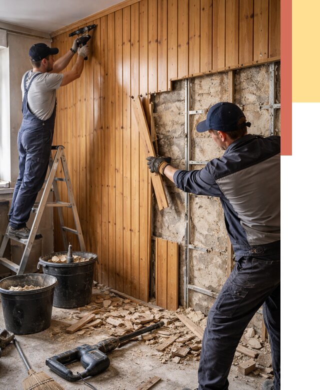 Демонтаж вагонки со стен в Новочеркасске от 1484 руб. — снятие, удаление, срочно | ОТДЕЛОЧНИК-Нвч