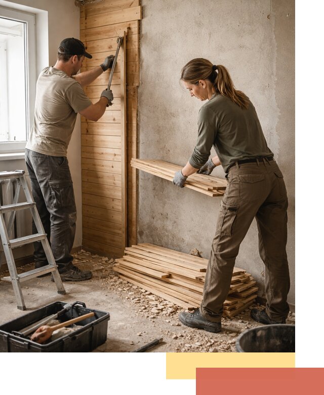 Демонтаж вагонки со стен в Новочеркасске — профессиональный демонтаж