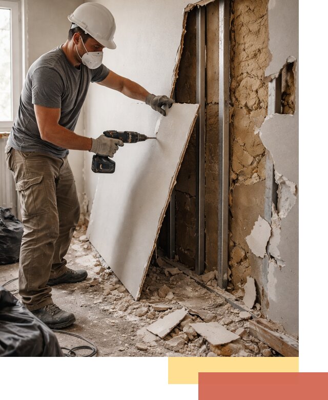 Демонтаж гипсокартона со стен в Новочеркасске качественно и быстро