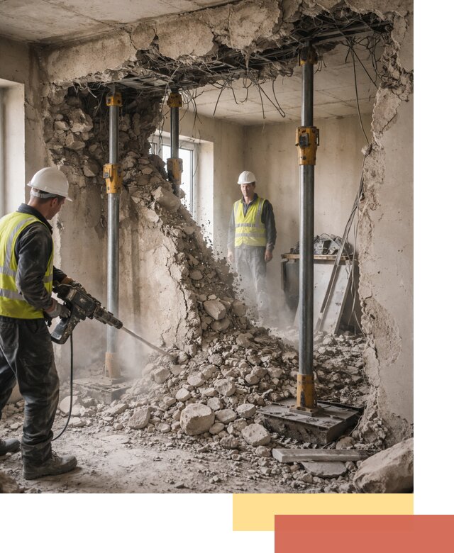 Снос несущих стен в Новочеркасске с гарантией безопасности и качества