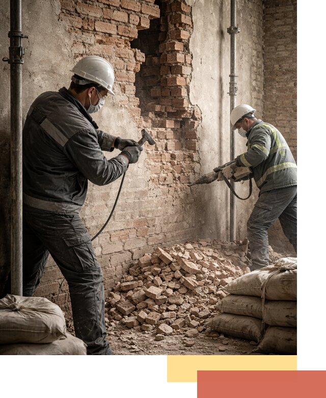 Демонтаж кирпичных стен в Новочеркасске быстро и безопасно