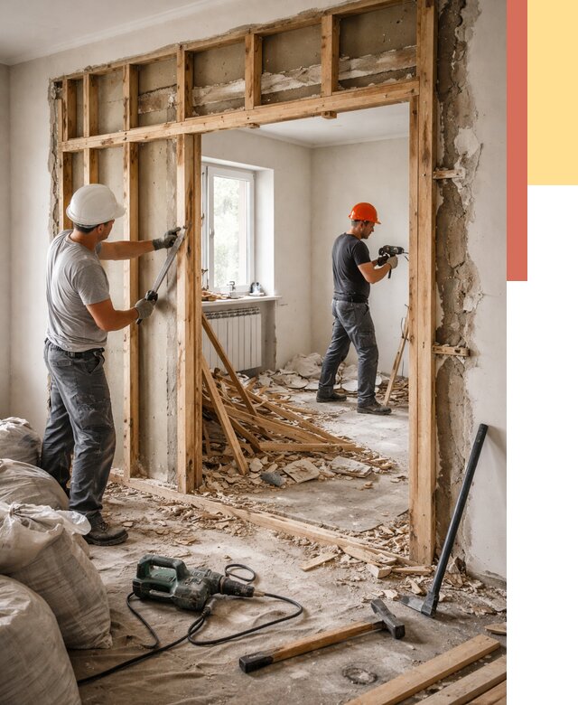 Демонтаж деревянных перегородок в Новочеркасске от 3275 руб. — быстро и недорого | ОТДЕЛОЧНИК-Нвч