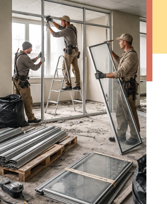 Демонтаж алюминиевых перегородок в Новочеркасске от 4298 руб. — быстро и недорого | ОТДЕЛОЧНИК-Нвч