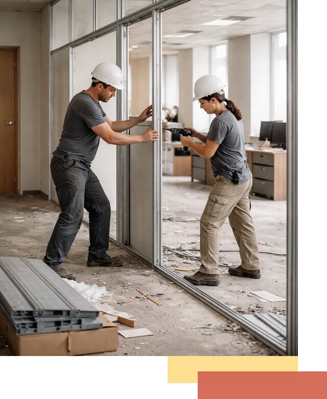 Демонтаж алюминиевых перегородок в Новочеркасске быстро и аккуратно