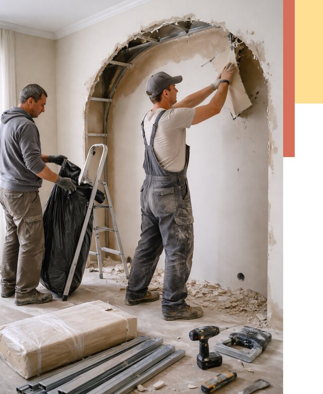 Демонтаж арки из гипсокартона в Новочеркасске от 3582 руб. — услуги под ключ | ОТДЕЛОЧНИК-Нвч