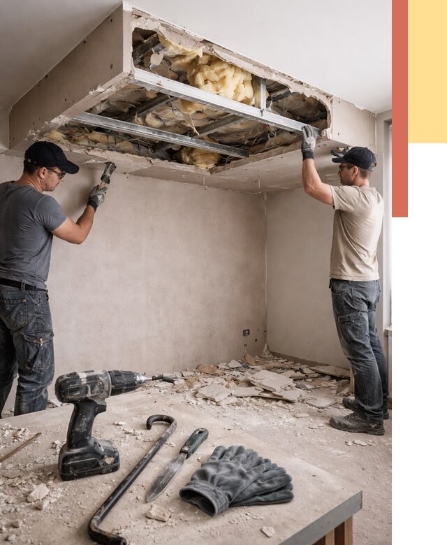 Демонтаж короба из гипсокартона в Новочеркасске от 1556 руб. — быстро и недорого | ОТДЕЛОЧНИК-Нвч