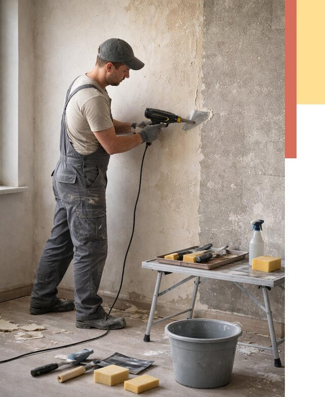 Очистка стен от клея в Новочеркасске от 1893 руб. — снятие и удаление клея со стен | ОТДЕЛОЧНИК-Нвч