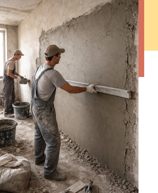 Цементная штукатурка стен в Новочеркасске от 4605 руб/м2 — быстро и недорого | ОТДЕЛОЧНИК-Нвч