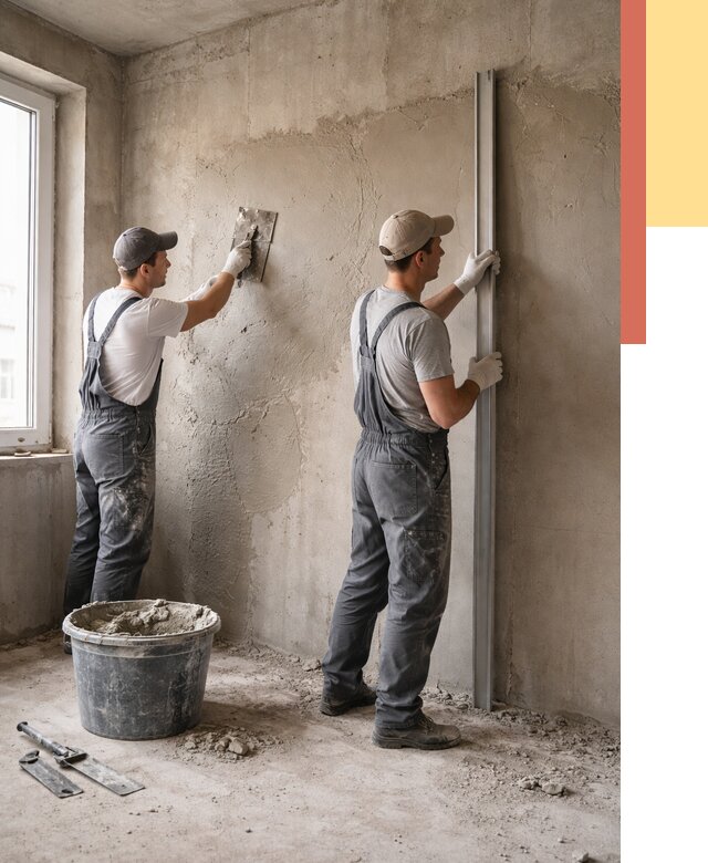 Штукатурка бетонных стен в Новочеркасске от 4605 руб/м² — качественно и быстро | ОТДЕЛОЧНИК-Нвч