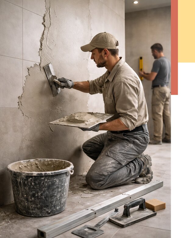 Штукатурка стен в ванной в Новочеркасске от 4605 руб./м² — выравнивание под ключ | ОТДЕЛОЧНИК-Нвч