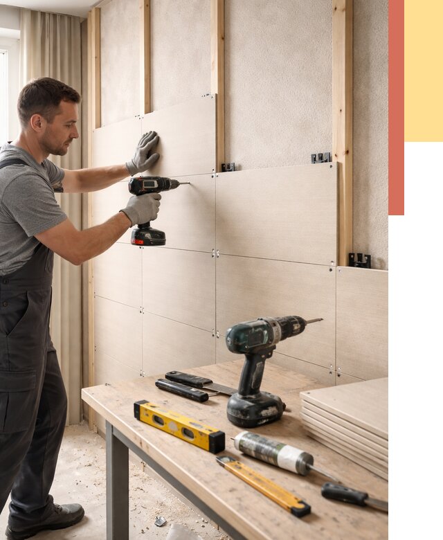 Монтаж МДФ панелей на стены в Новочеркасске от 1279 руб. под ключ | ОТДЕЛОЧНИК-Нвч