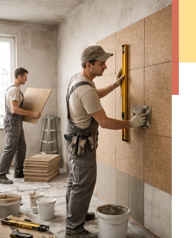 Монтаж пробковых панелей на стены в Новочеркасске от 3582 руб. — ОТДЕЛОЧНИК-Нвч