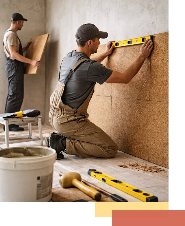 Монтаж пробковых панелей на стены в Новочеркасске быстро и качественно