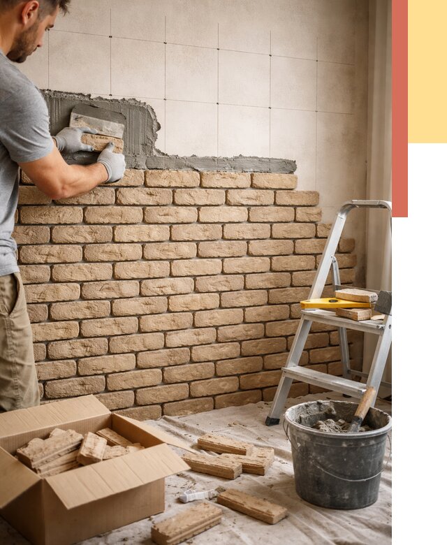 Монтаж декоративного кирпича в Новочеркасске от 3275 руб./м² — быстро и недорого | ОТДЕЛОЧНИК-Нвч