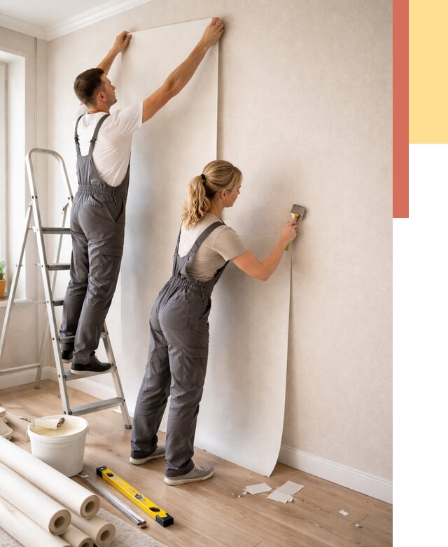 Поклейка флизелиновых обоев в Новочеркасске от 6140 руб. | Быстро и недорого — ОТДЕЛОЧНИК-Нвч