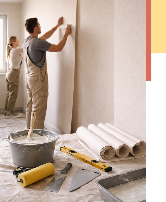 Поклейка бумажных обоев в Новочеркасске от 5629 руб./м2 — быстро и недорого | ОТДЕЛОЧНИК-Нвч