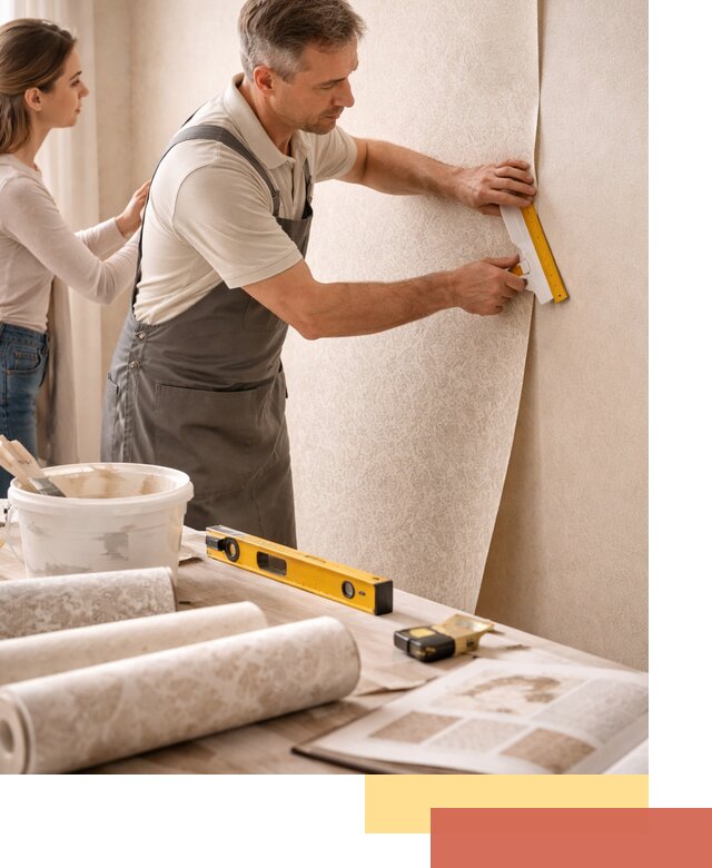 Поклейка обоев с подбором рисунка в Новочеркасске