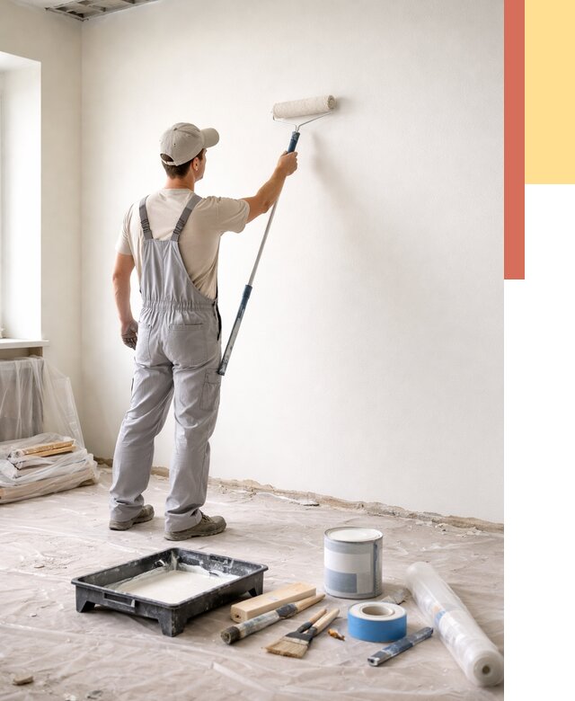 Покраска стен водоэмульсионной краской в Новочеркасске от 461 руб. за м² | ОТДЕЛОЧНИК-Нвч