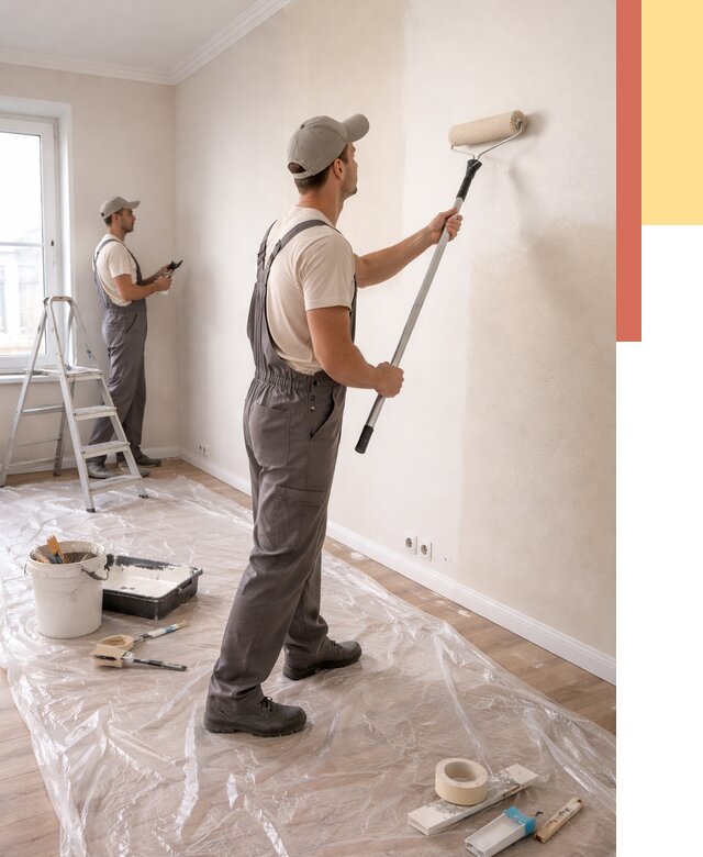 Покраска стен акриловой краской в Новочеркасске от 3582 руб./м² — быстро и недорого | ОТДЕЛОЧНИК-Нвч