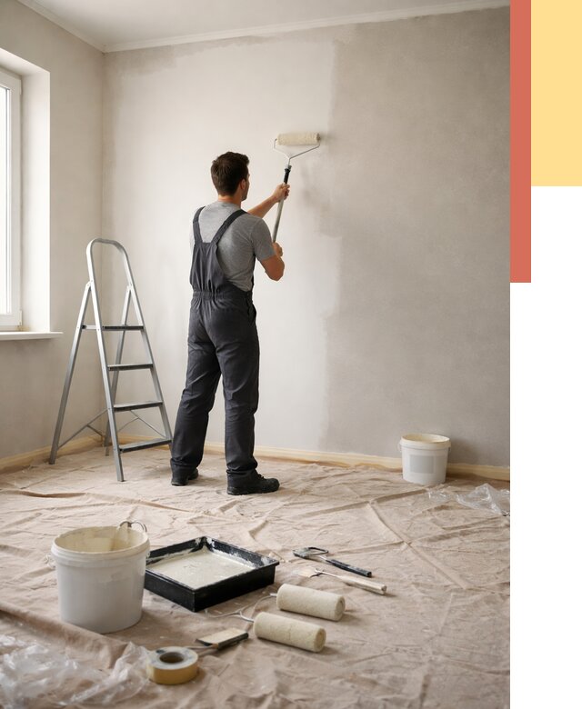 Покраска стен моющейся краской в Новочеркасске от 358 руб./м² — быстро и недорого | ОТДЕЛОЧНИК-Нвч