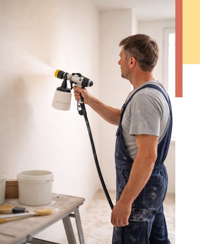 Покраска стен краскопультом в Новочеркасске от 7676 руб. — механизированная покраска | ОТДЕЛОЧНИК-Нвч