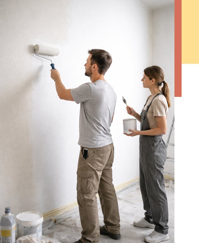 Окраска стен по стеклохолсту в Новочеркасске от 4605 руб/м² под ключ | ОТДЕЛОЧНИК-Нвч