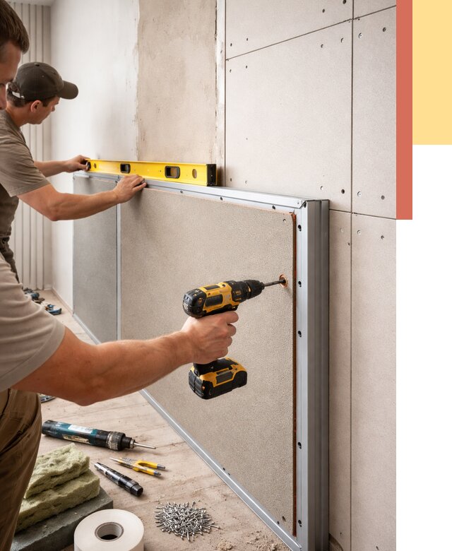 Шумоизоляция стен панелями ЗИПС в Новочеркасске от 2251 руб./м² под ключ | ОТДЕЛОЧНИК-Нвч