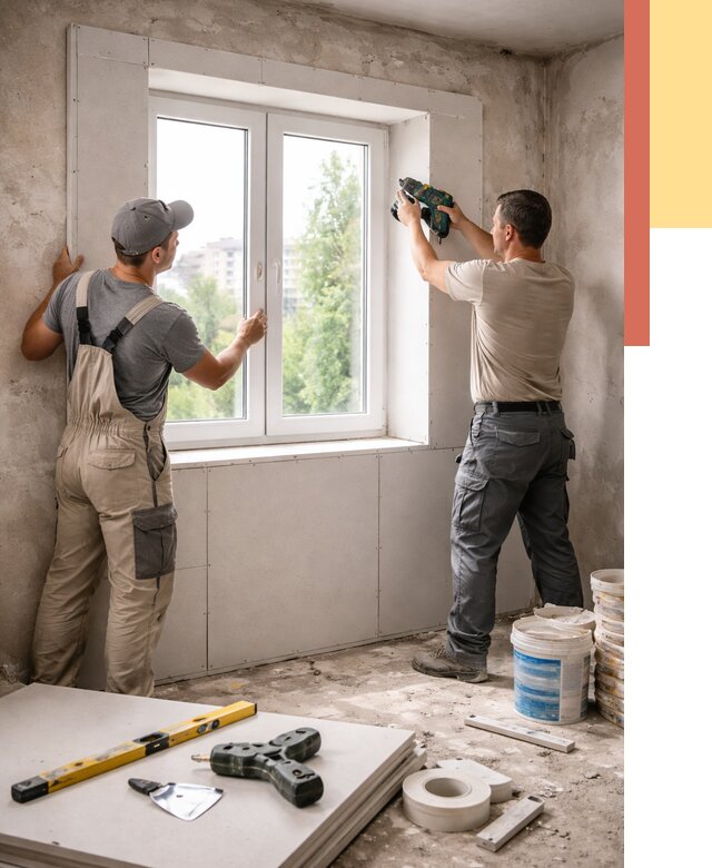 Монтаж откосов из гипсокартона в Новочеркасске от 4605 руб. под ключ | ОТДЕЛОЧНИК-Нвч