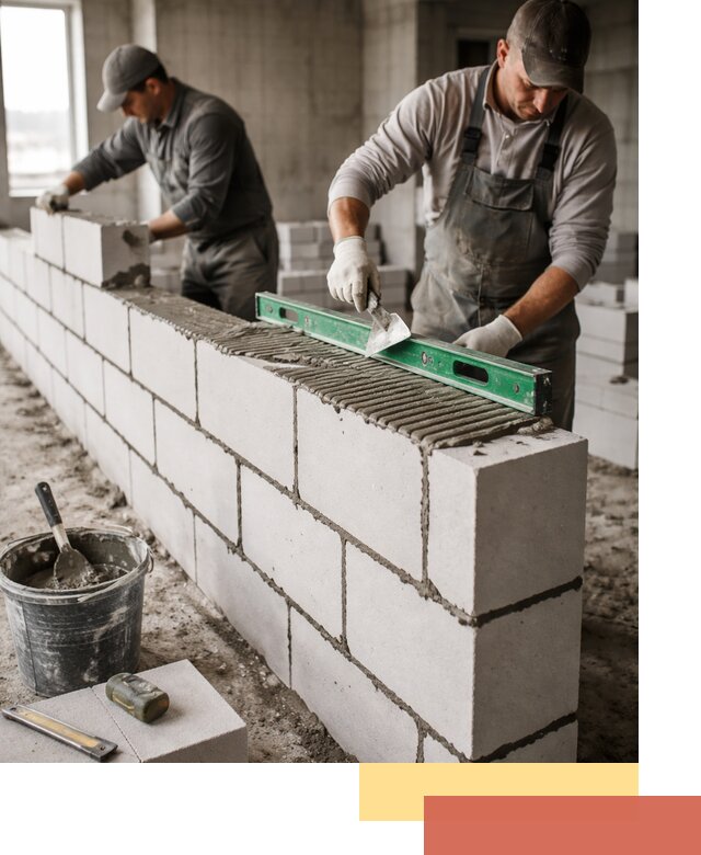 Кладка перегородок из газобетона в Новочеркасске быстро и качественно