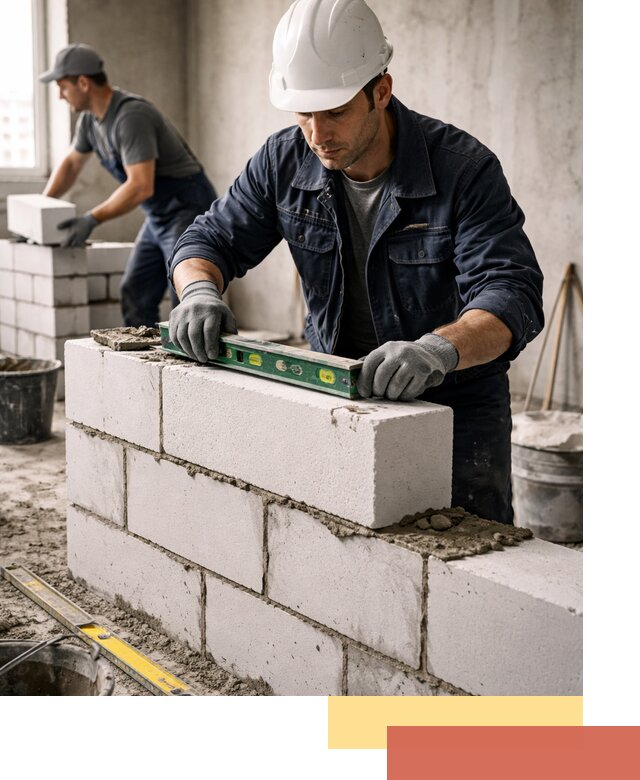 Кладка перегородок из пеноблока под ключ в Новочеркасске