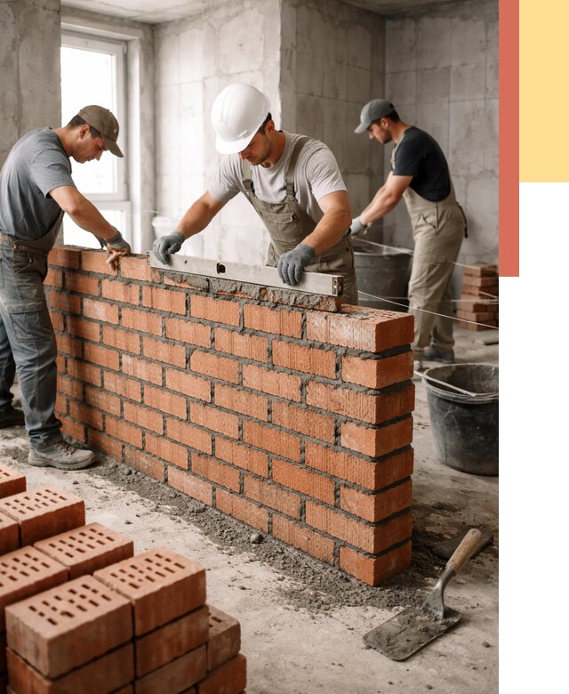 Кладка перегородок из кирпича в Новочеркасске от 3582 руб. за м² | ОТДЕЛОЧНИК-Нвч