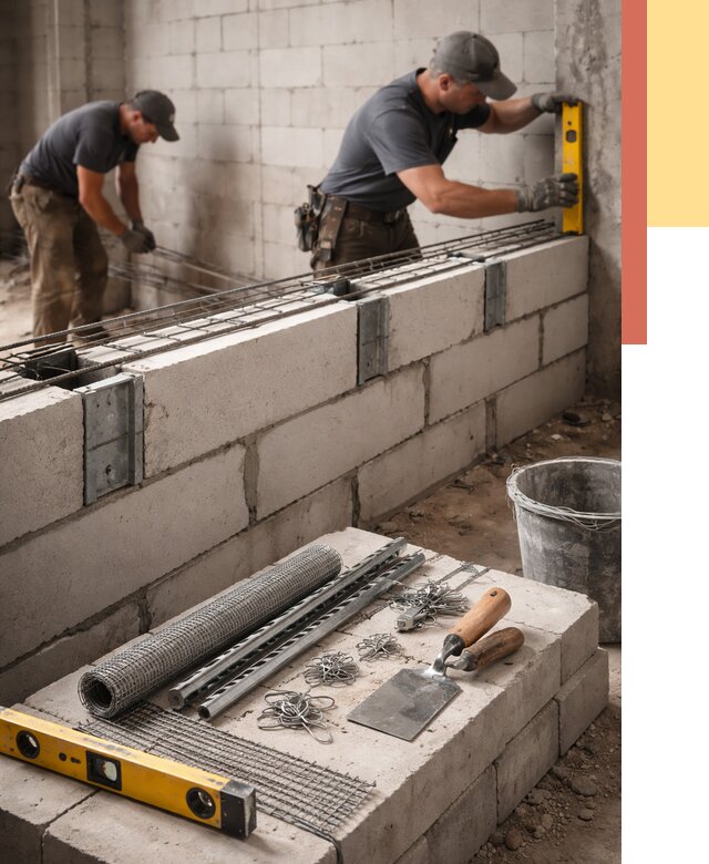 Армирование кладки перегородок в Новочеркасске от 768 руб. под ключ | ОТДЕЛОЧНИК-Нвч