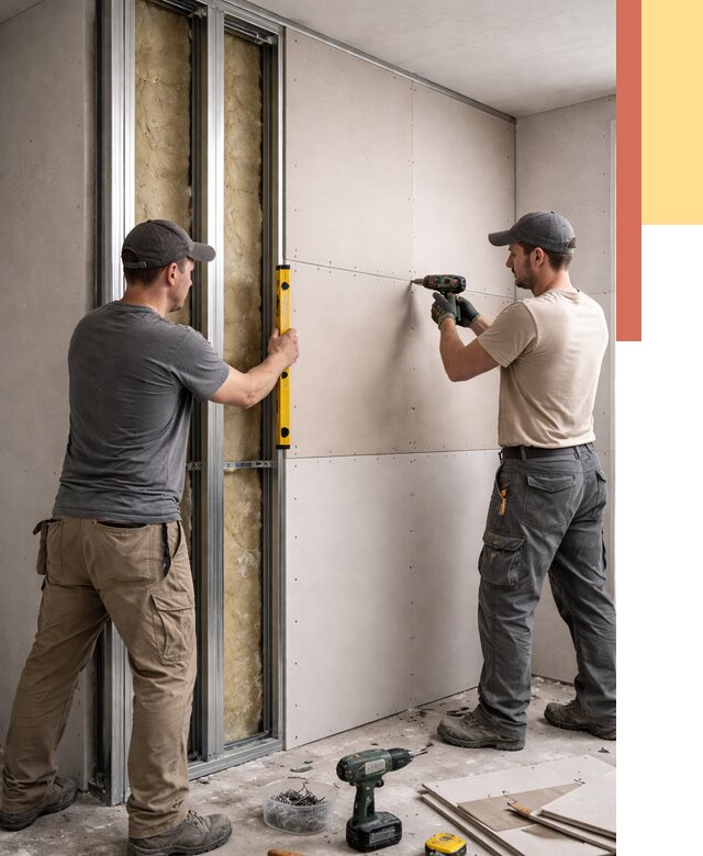 Монтаж двухслойной перегородки из гипсокартона в Новочеркасске от 1484 руб. | ОТДЕЛОЧНИК-Нвч