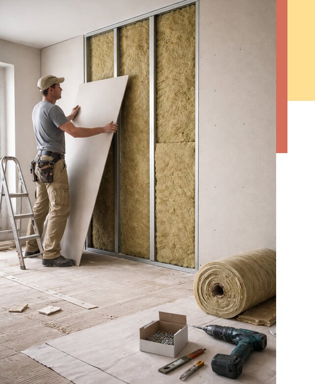 Перегородка из гипсокартона с шумоизоляцией в Новочеркасске от 3193 руб. | ОТДЕЛОЧНИК-Нвч