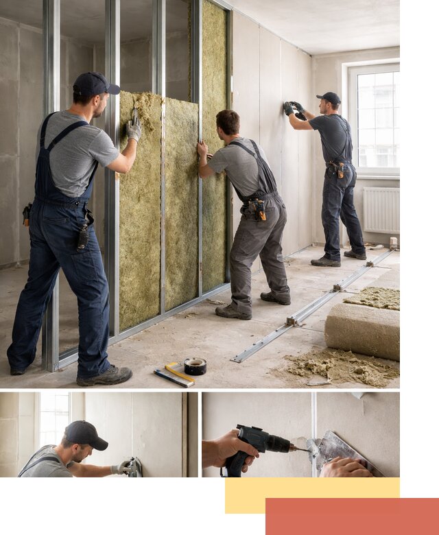 Перегородка из гипсокартона с шумоизоляцией в Новочеркасске — монтаж под ключ