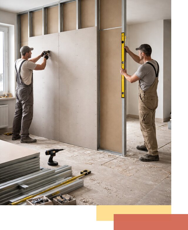 Зонирующая перегородка из гипсокартона под ключ в Новочеркасске