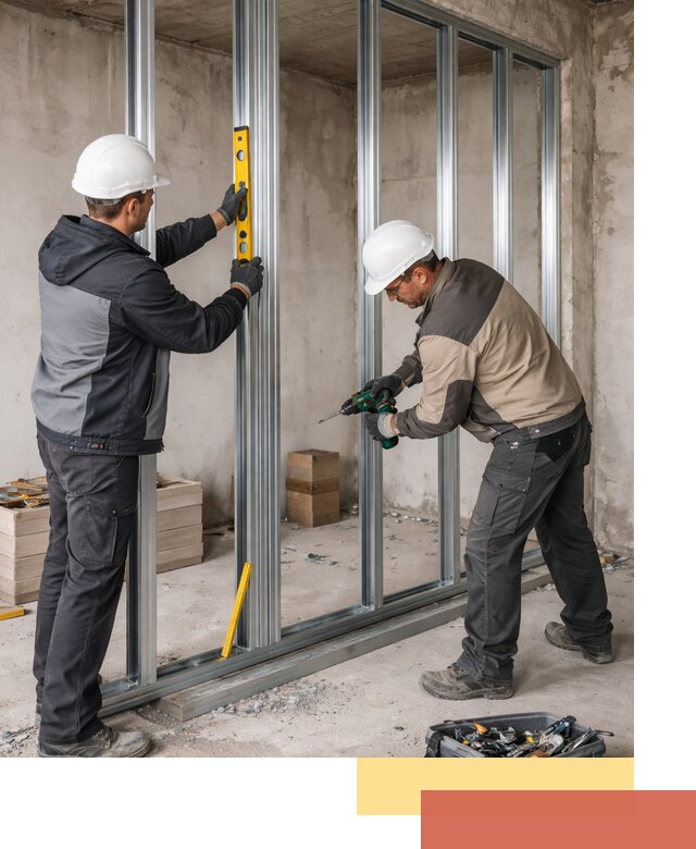 Монтаж каркаса перегородки из профиля в Новочеркасске