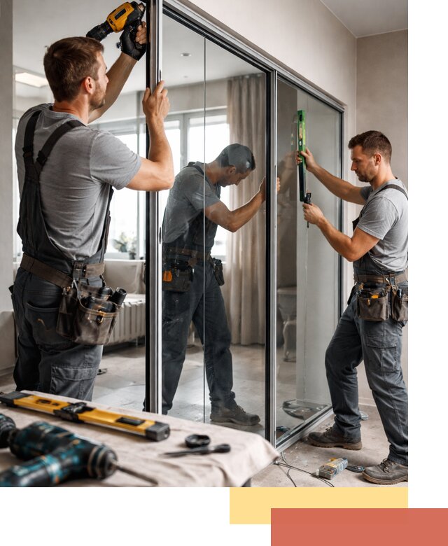 Каркасные стеклянные перегородки под ключ в Новочеркасске