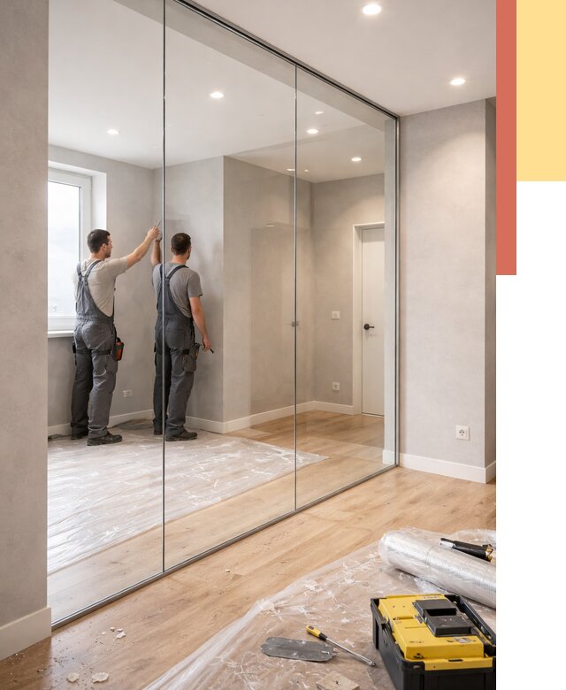 Безрамные стеклянные перегородки в Новочеркасске — монтаж от 9722 руб. | ОТДЕЛОЧНИК-Нвч