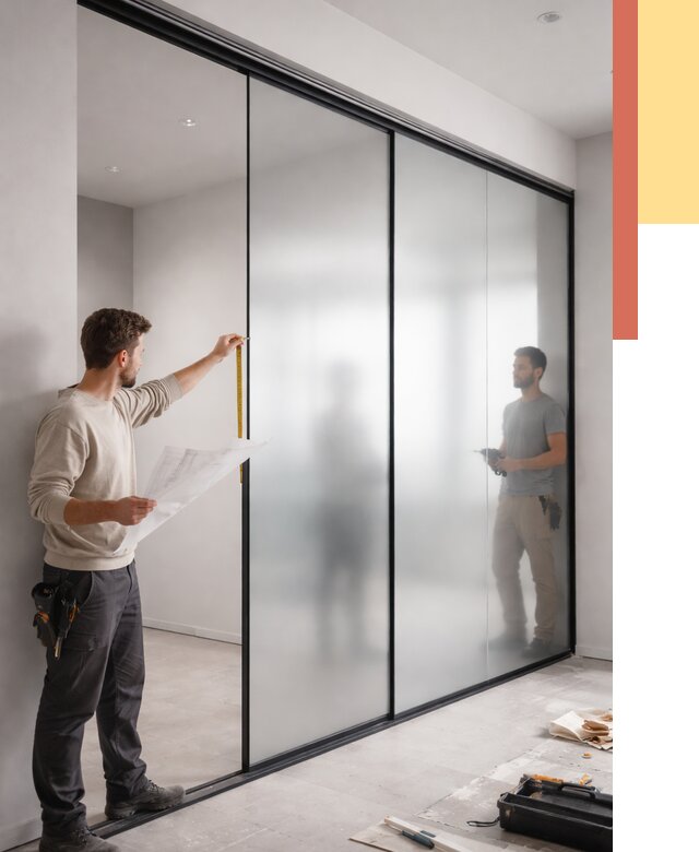 Матовые стеклянные перегородки в Новочеркасске от 8699 руб. — монтаж и установка | ОТДЕЛОЧНИК-Нвч