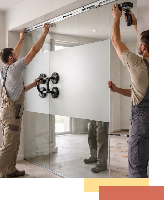 Матовые стеклянные перегородки под ключ в Новочеркасске