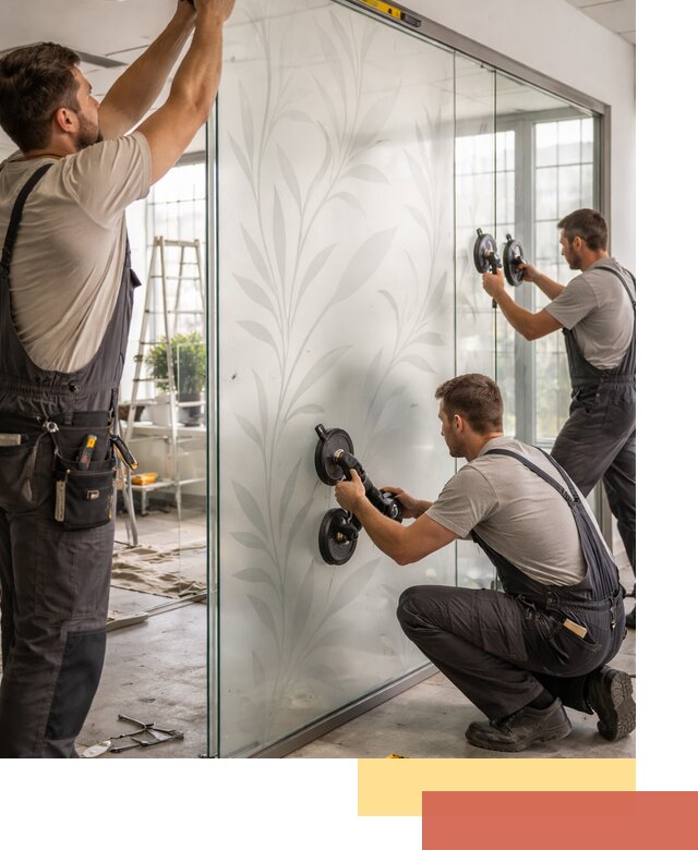 Стеклянные перегородки с рисунком на заказ в Новочеркасске