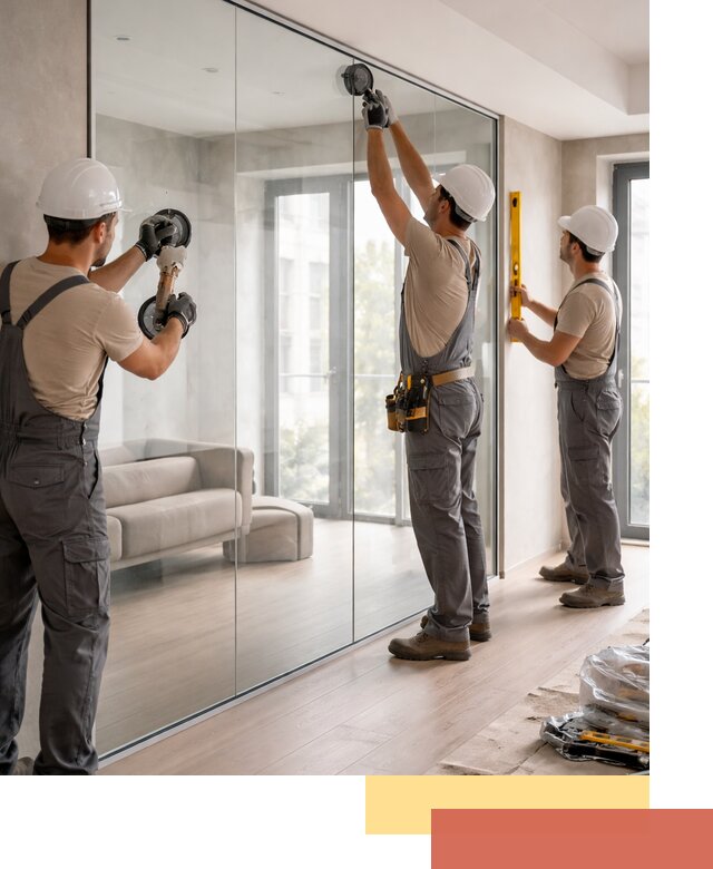 Перегородки из закаленного стекла в Новочеркасске для офисов и квартир