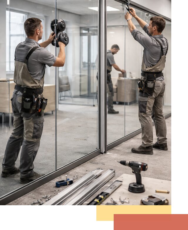 Стеклянные офисные перегородки под ключ в Новочеркасске