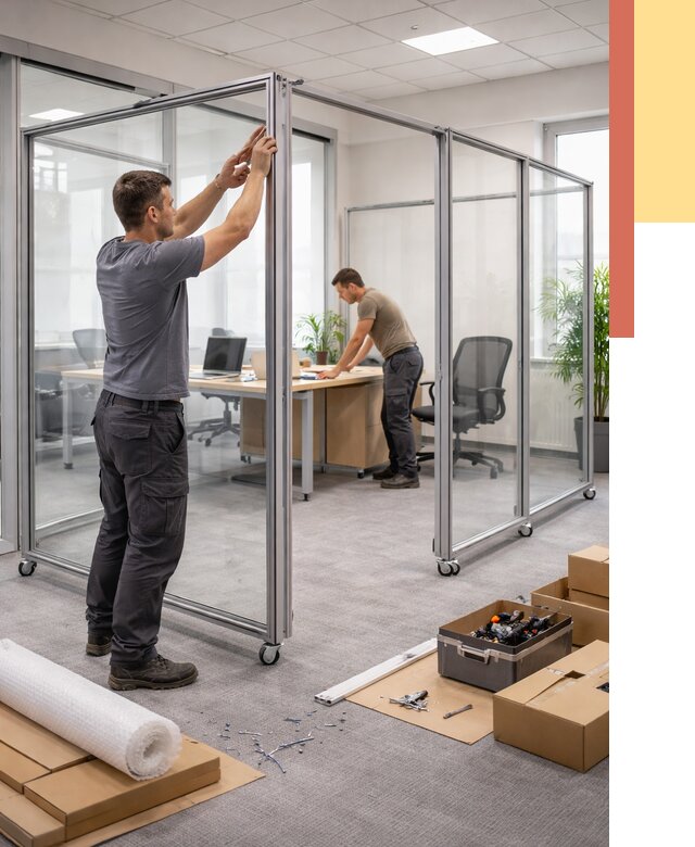 Мобильные офисные перегородки в Новочеркасске от 12793 руб. — установка под ключ | ОТДЕЛОЧНИК-Нвч