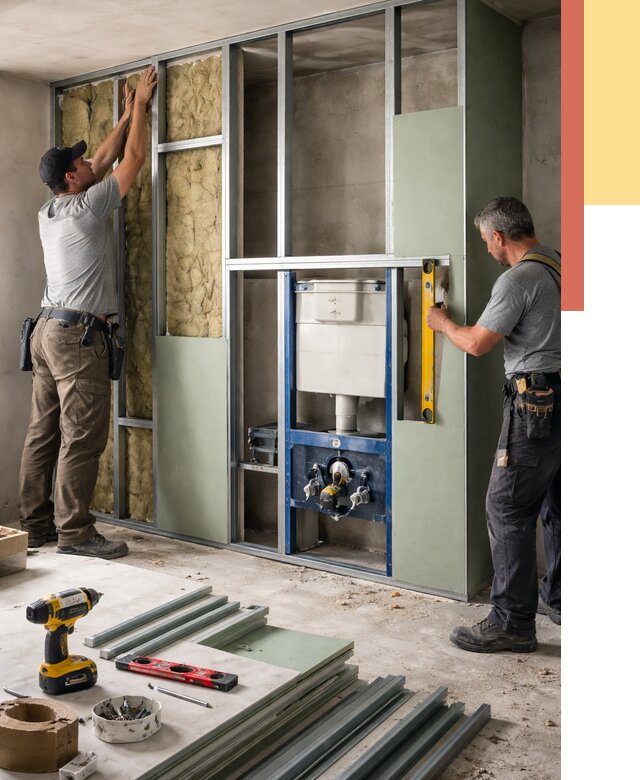 Установка сантехнических перегородок в Новочеркасске от 8699 руб. | ОТДЕЛОЧНИК-Нвч