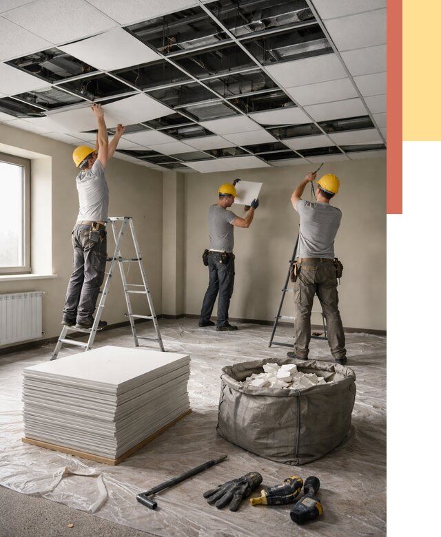 Демонтаж потолка Армстронг в Новочеркасске от 4605 руб. быстро и недорого | ОТДЕЛОЧНИК-Нвч