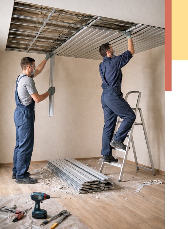 Демонтаж реечного потолка в Новочеркасске от 4605 руб. быстро и недорого | ОТДЕЛОЧНИК-Нвч